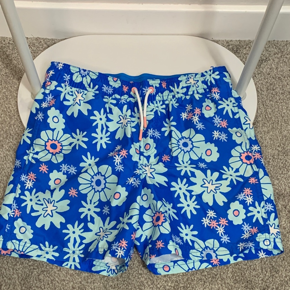 Cat & Jack Kids Swim Trunks‎ with Blue Floral Design